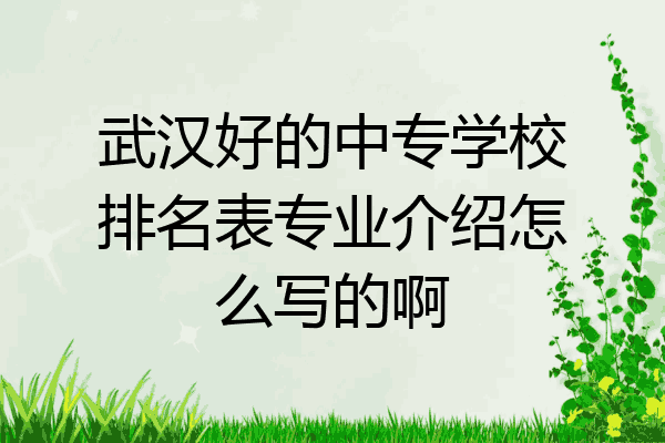 武汉好的中专学校排名表专业介绍怎么写的啊