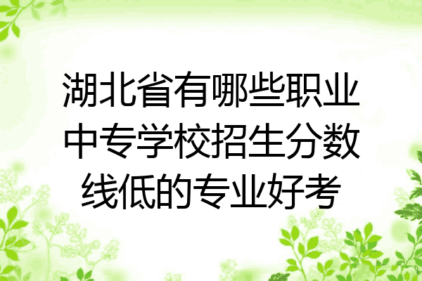 湖北省有哪些职业中专学校招生分数线低的专业好考