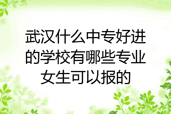 武汉什么中专好进的学校有哪些专业女生可以报的