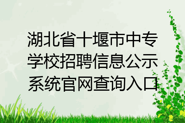 湖北省十堰市中专学校招聘信息公示系统官网查询入口
