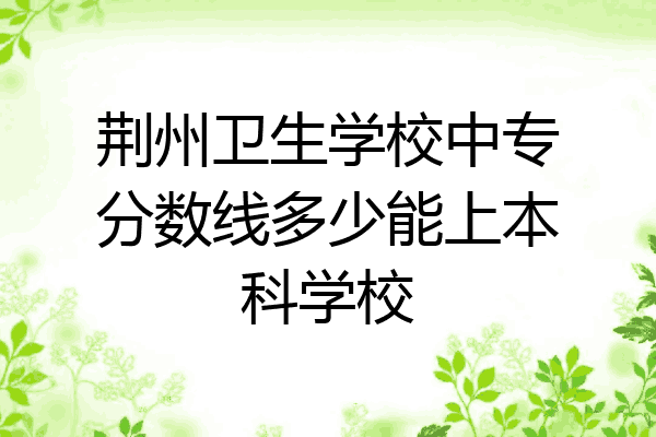 荆州卫生学校中专分数线多少能上本科学校