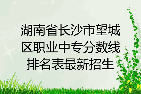湖南省长沙市望城区职业中专分数线排名表最新招生