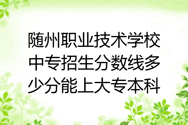 随州职业技术学校中专招生分数线多少分能上大专本科