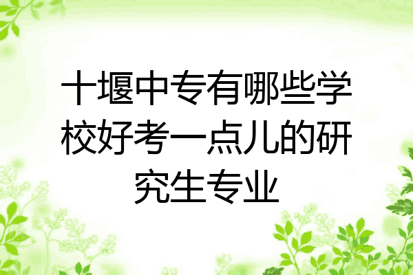 十堰中专有哪些学校好考一点儿的研究生专业