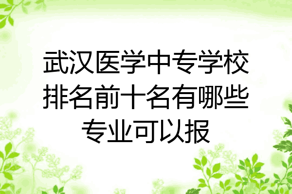 武汉医学中专学校排名前十名有哪些专业可以报