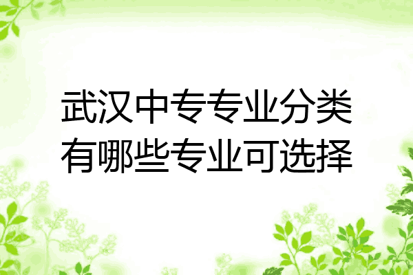 武汉中专专业分类有哪些专业可选择