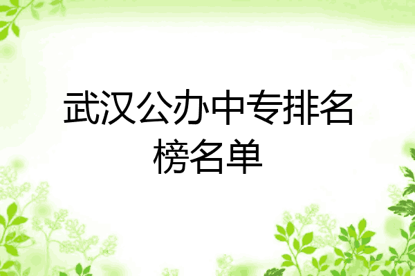 武汉公办中专排名榜名单