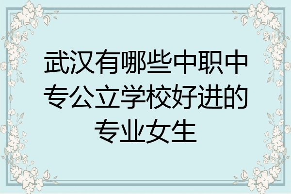 武汉有哪些中职中专公立学校好进的专业女生
