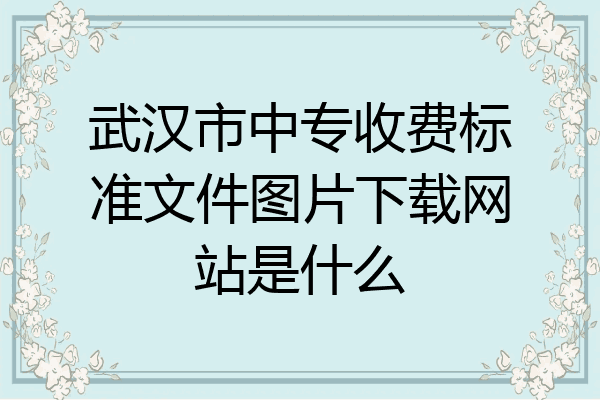 武汉市中专收费标准文件图片下载网站是什么