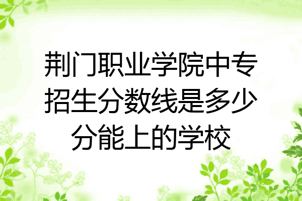 荆门职业学院中专招生分数线是多少分能上的学校