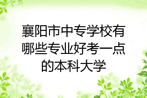 襄阳市中专学校有哪些专业好考一点的本科大学