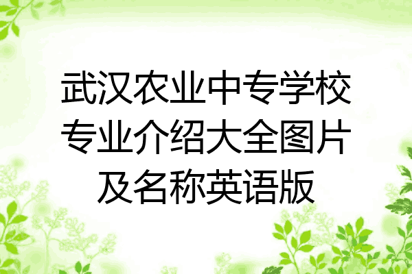 武汉农业中专学校专业介绍大全图片及名称英语版