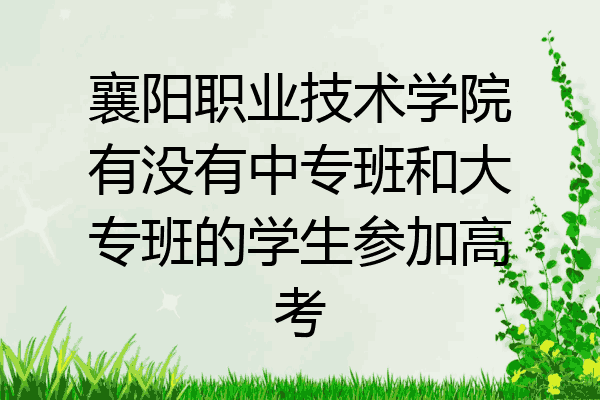 襄阳职业技术学院有没有中专班和大专班的学生参加高考