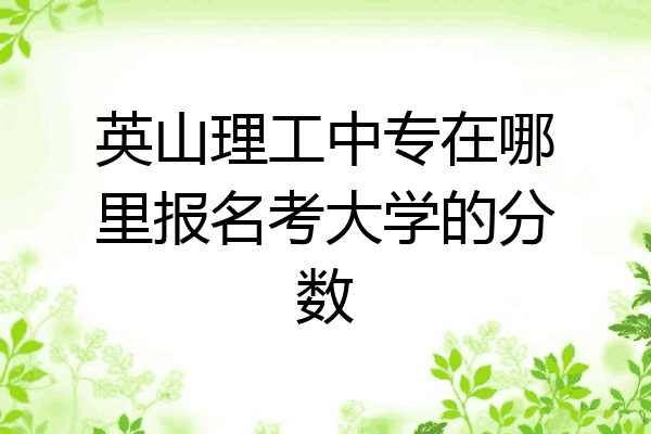 英山理工中专在哪里报名考大学的分数