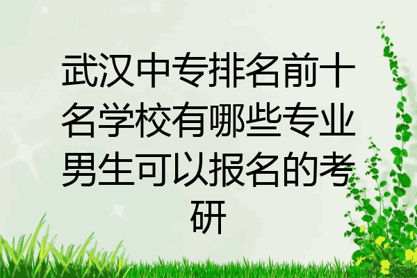 武汉中专排名前十名学校有哪些专业男生可以报名的考研