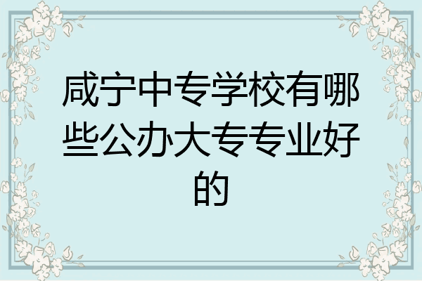 咸宁中专学校有哪些公办大专专业好的