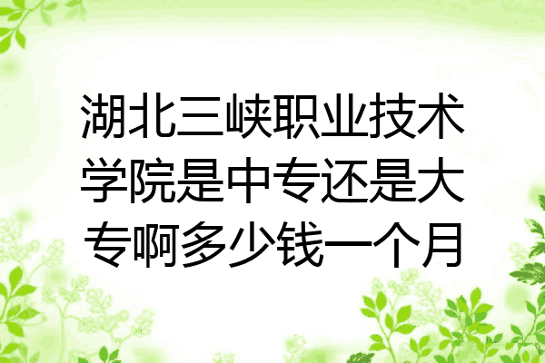 湖北三峡职业技术学院是中专还是大专啊多少钱一个月