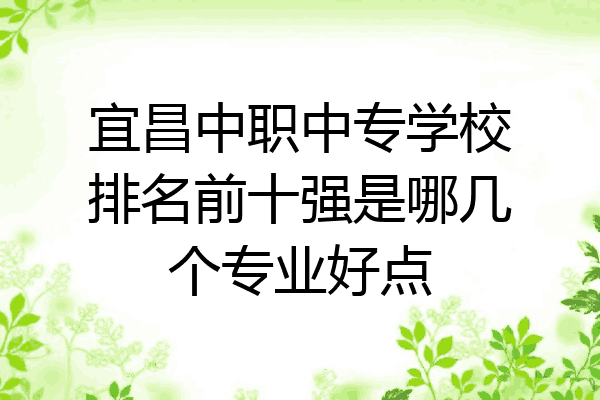 宜昌中职中专学校排名前十强是哪几个专业好点