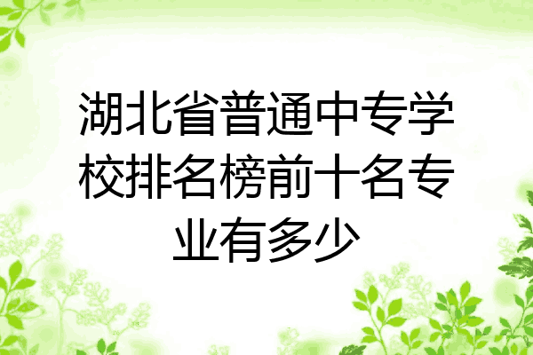 湖北省普通中专学校排名榜前十名专业有多少