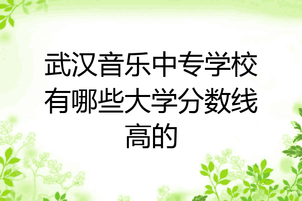 武汉音乐中专学校有哪些大学分数线高的