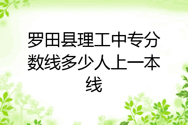 罗田县理工中专分数线多少人上一本线