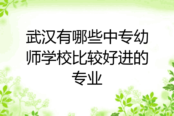 武汉有哪些中专幼师学校比较好进的专业