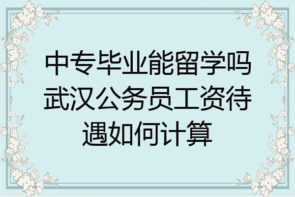 中专毕业能留学吗武汉公务员工资待遇如何计算