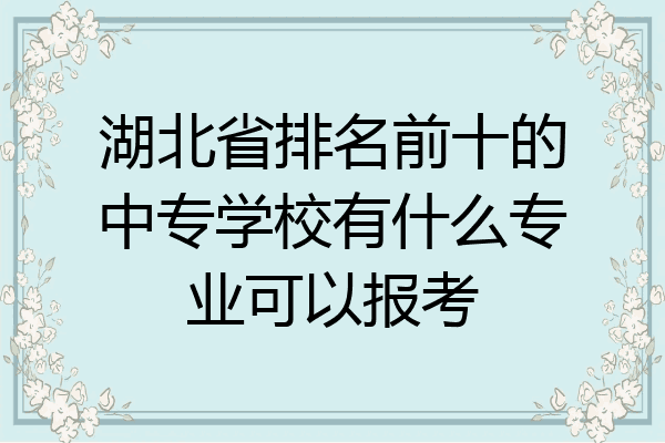 湖北省排名前十的中专学校有什么专业可以报考