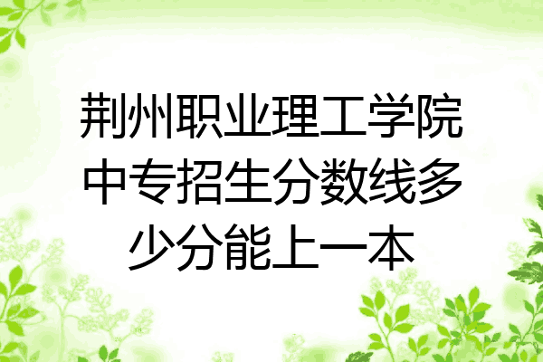荆州职业理工学院中专招生分数线多少分能上一本