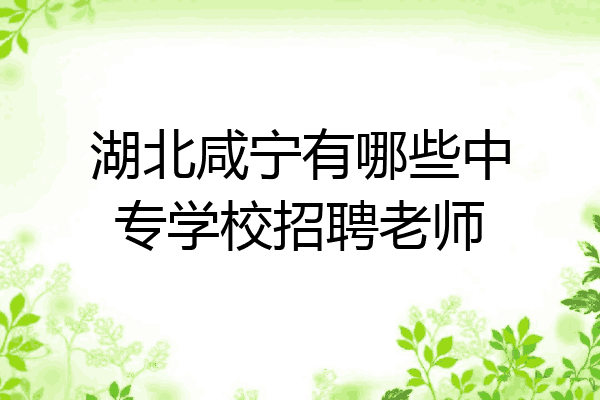 湖北咸宁有哪些中专学校招聘老师