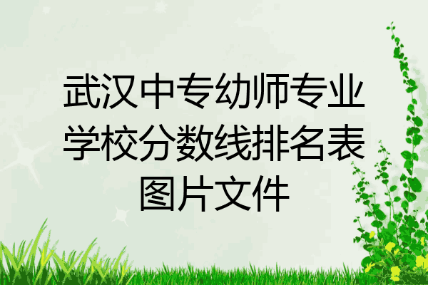 武汉中专幼师专业学校分数线排名表图片文件