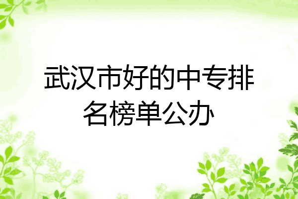 武汉市好的中专排名榜单公办