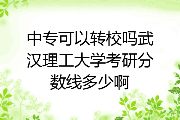 中专可以转校吗武汉理工大学考研分数线多少啊