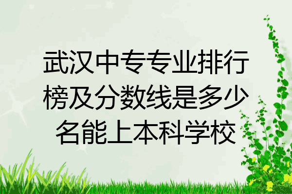 武汉中专专业排行榜及分数线是多少名能上本科学校