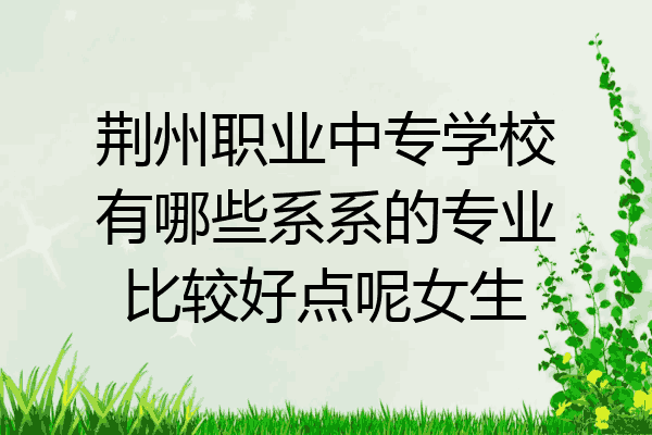 荆州职业中专学校有哪些系系的专业比较好点呢女生