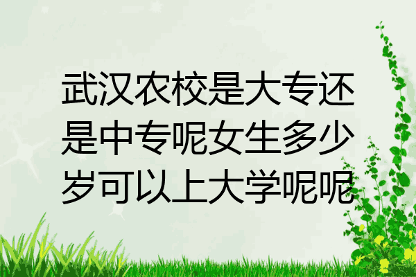 武汉农校是大专还是中专呢女生多少岁可以上大学呢呢