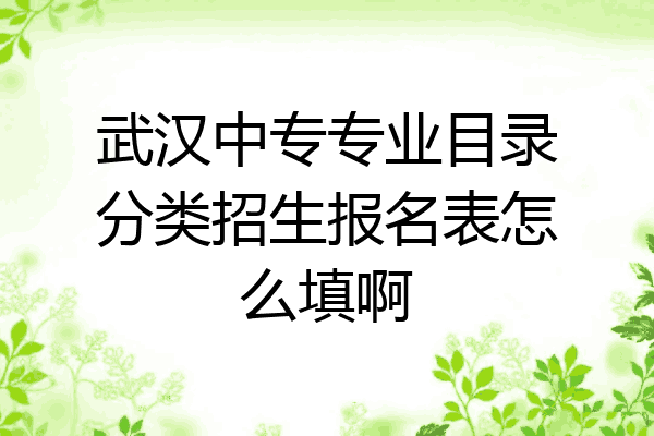 武汉中专专业目录分类招生报名表怎么填啊