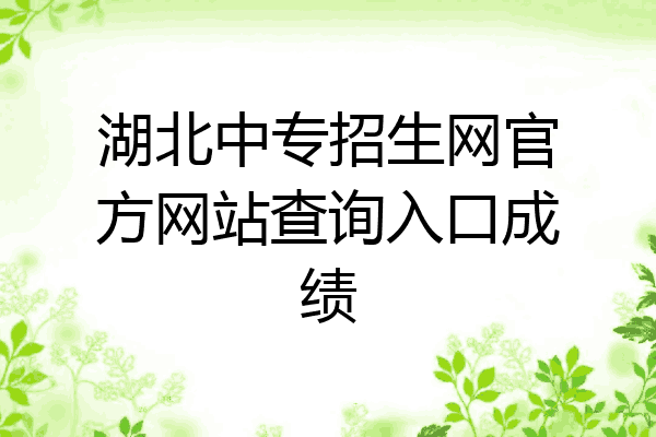 湖北中专招生网官方网站查询入口成绩