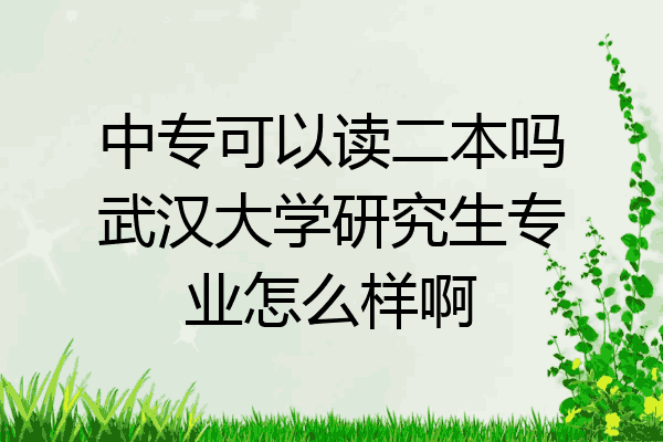 中专可以读二本吗武汉大学研究生专业怎么样啊