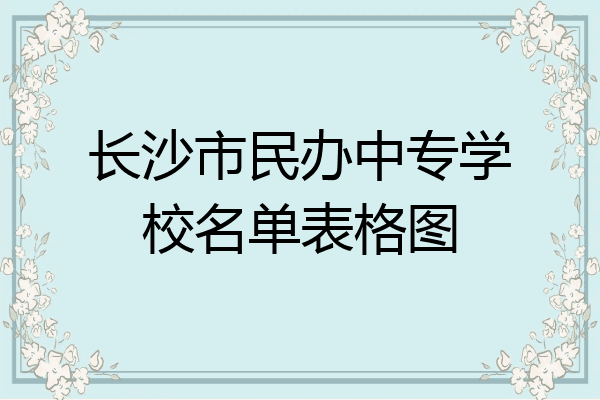 长沙市民办中专学校名单表格图