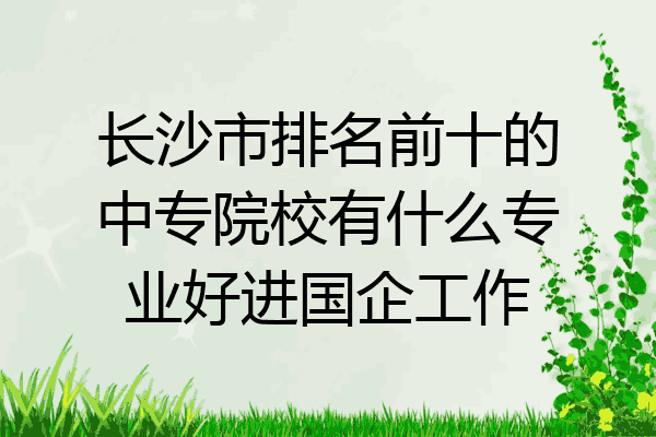长沙市排名前十的中专院校有什么专业好进国企工作