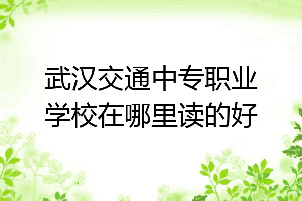 武汉交通中专职业学校在哪里读的好