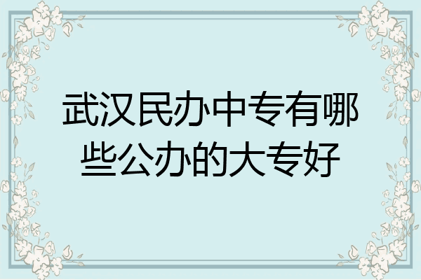 武汉民办中专有哪些公办的大专好