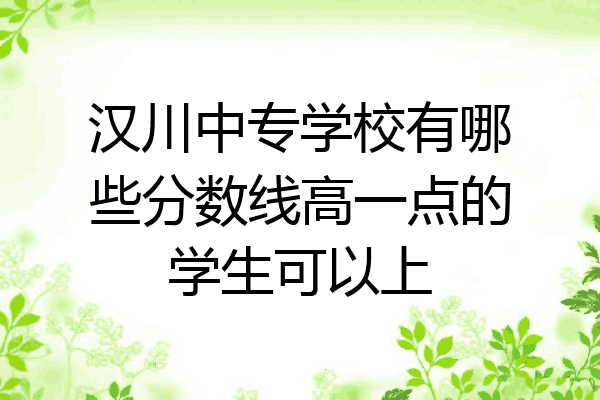 汉川中专学校有哪些分数线高一点的学生可以上