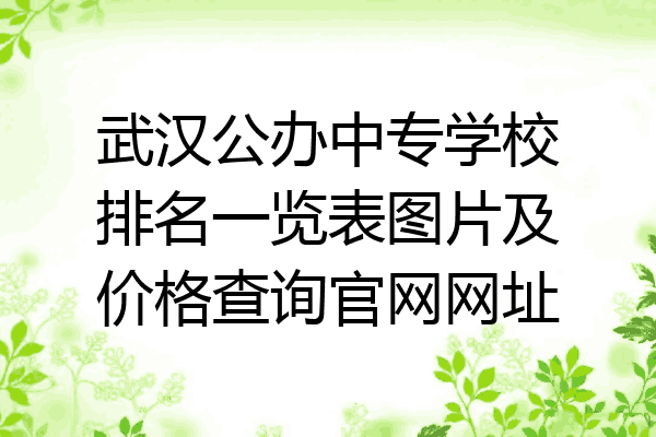 武汉公办中专学校排名一览表图片及价格查询官网网址