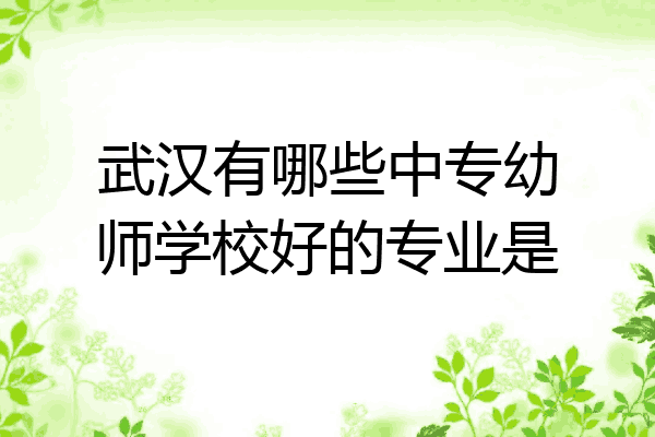 武汉有哪些中专幼师学校好的专业是
