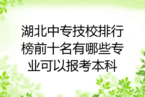 湖北中专技校排行榜前十名有哪些专业可以报考本科