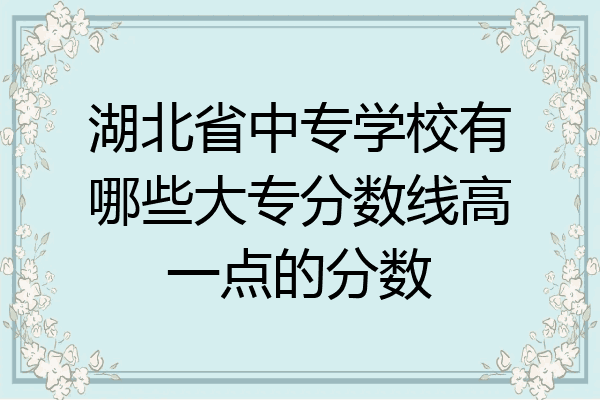 湖北省中专学校有哪些大专分数线高一点的分数