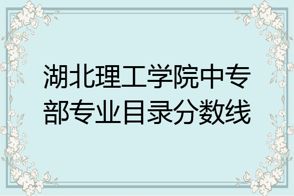 湖北理工学院中专部专业目录分数线