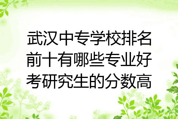 武汉中专学校排名前十有哪些专业好考研究生的分数高